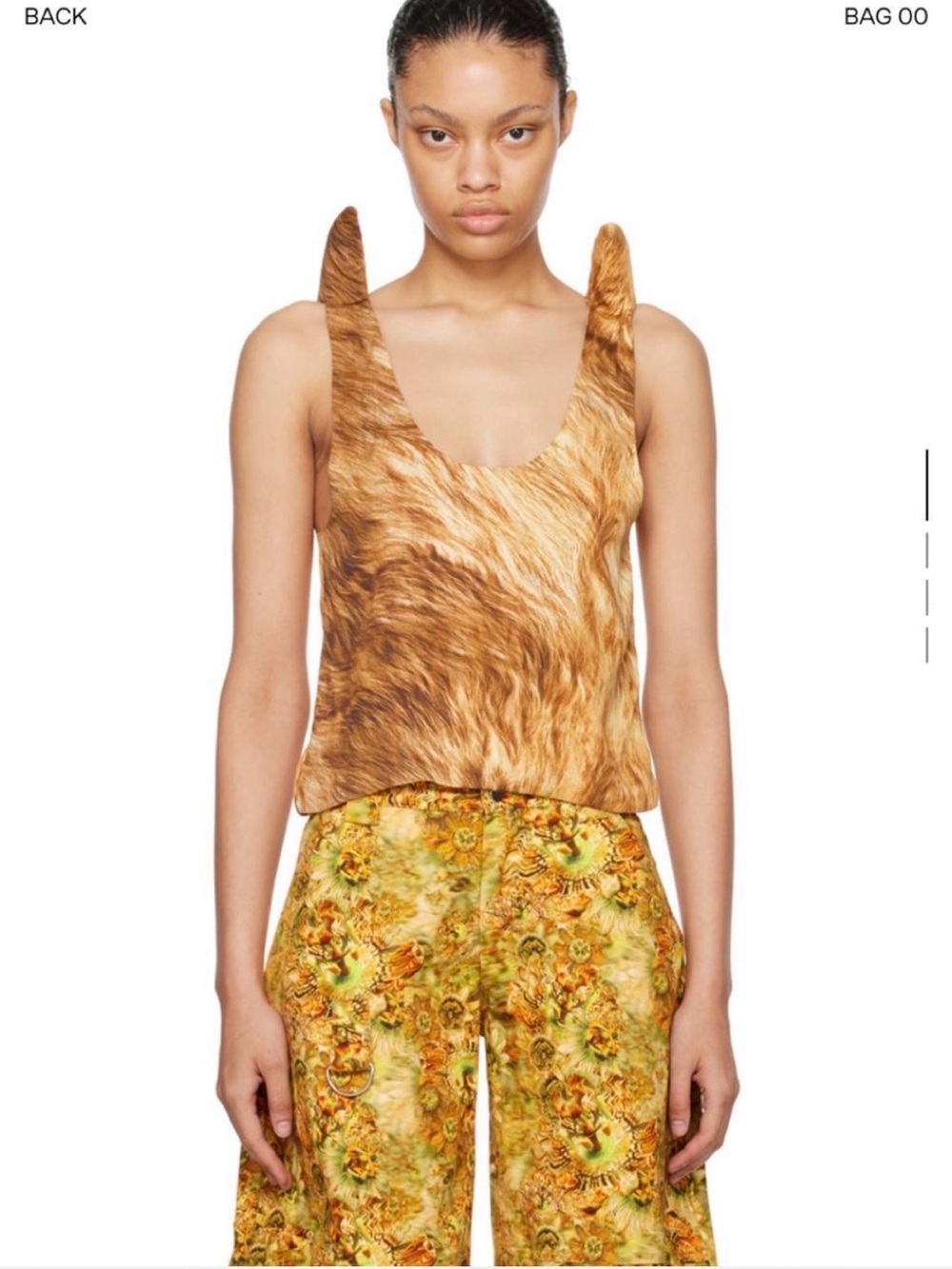 Collina Strada Brown Faux Fur Scoop Tank NWT XL